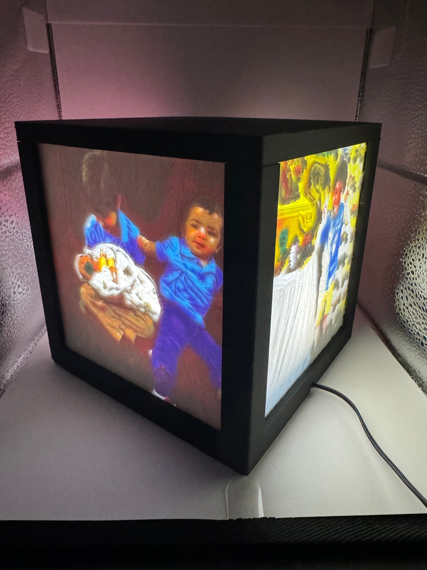 Personalized Lithophane Cube Lamp