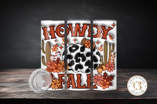 Howday Fall 20oz Skinny Tumbler