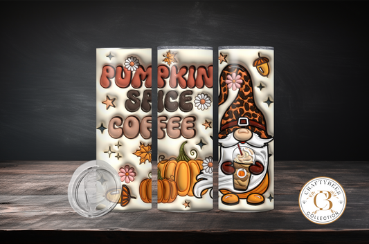 Pumpkin Spice Coffee Gnome 20oz Skinny Tumbler