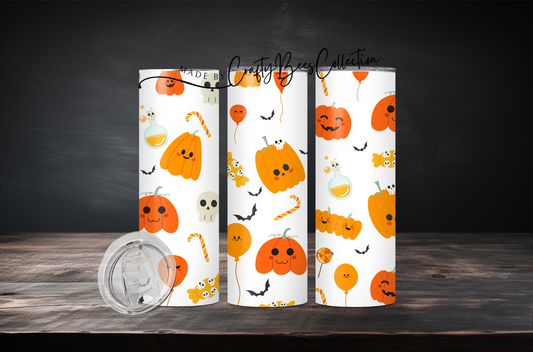 Cute Pumpkin Halloween Tumbler - 20oz